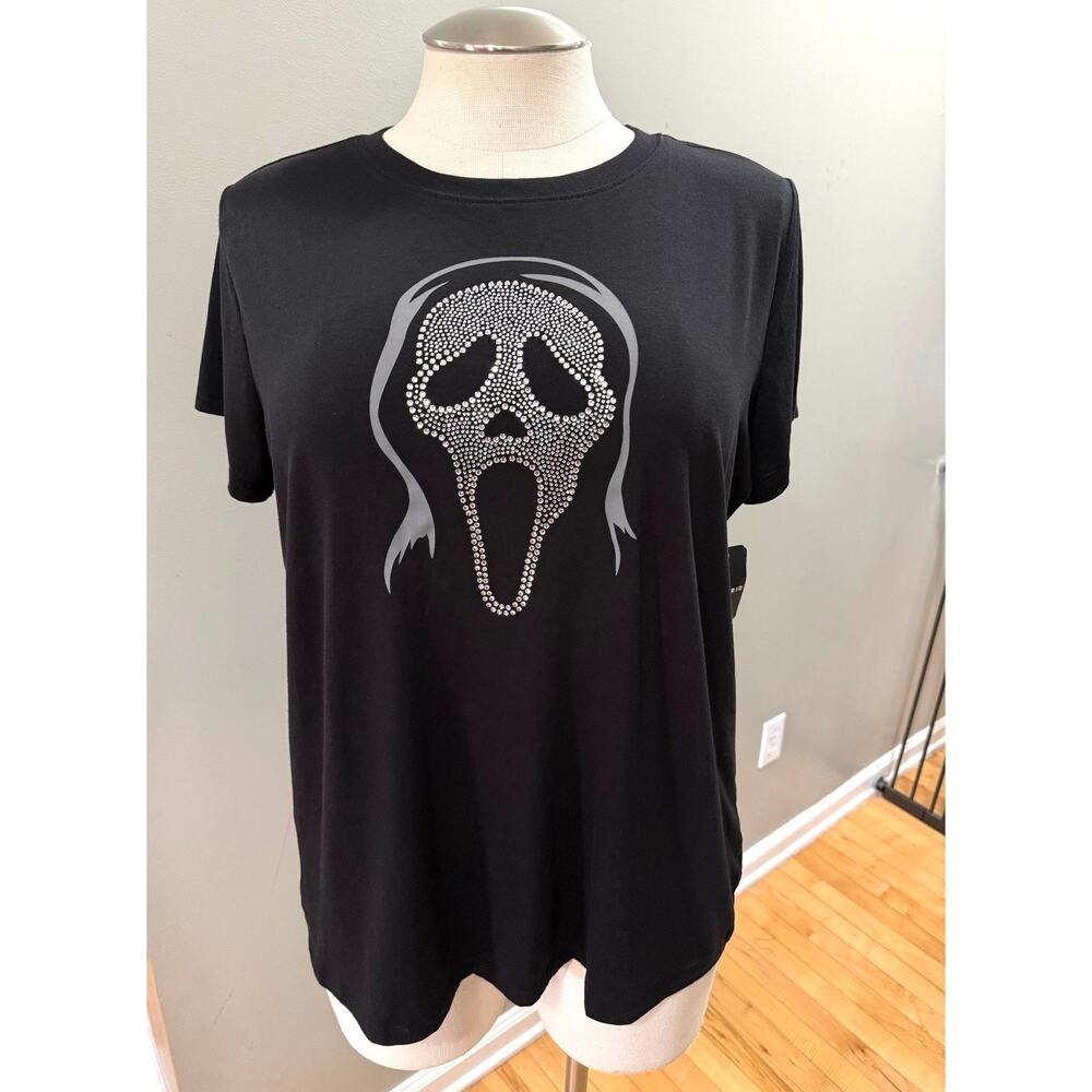 Torrid Scream Ghostface Rhinestone Tee Size 1 1X T Shirt Halloween Horror NWT